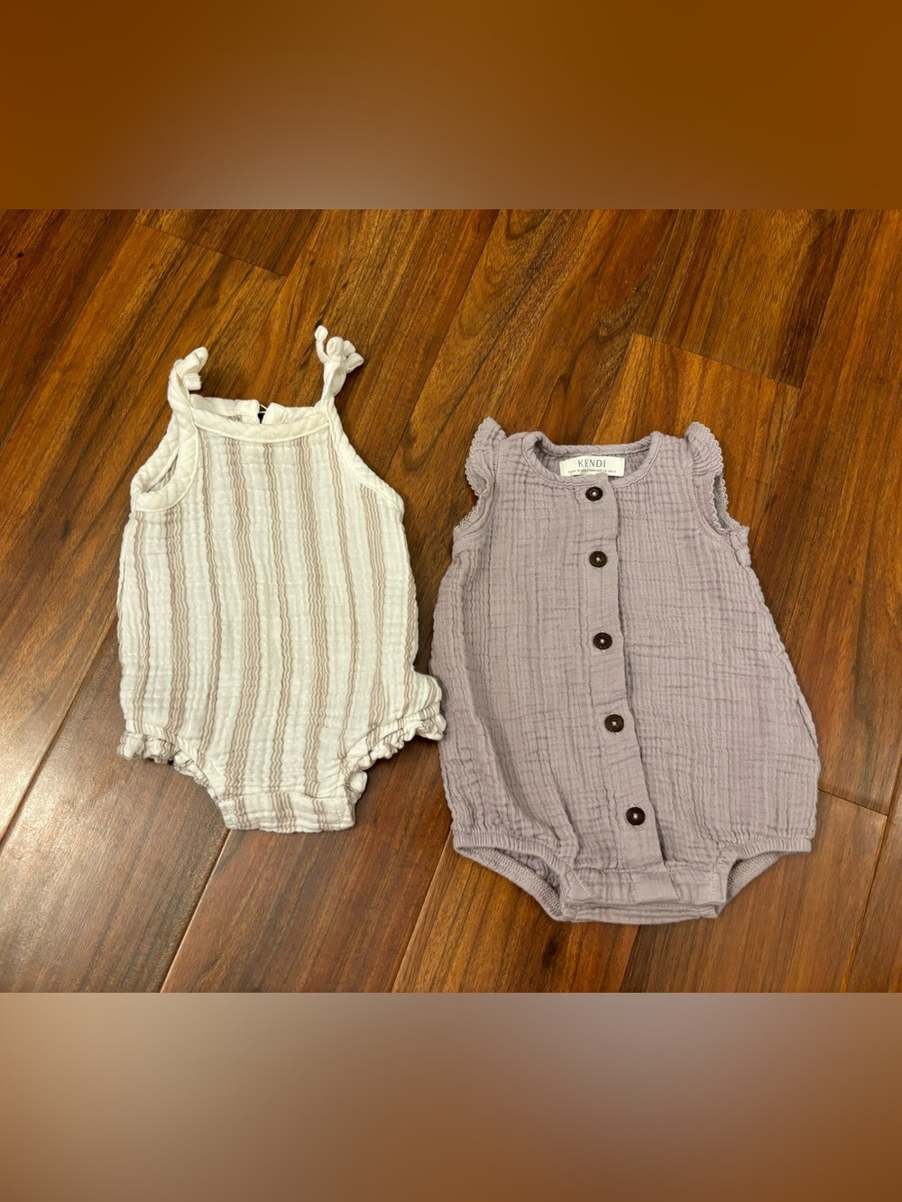 Kendi 2 Muslin Organic Cotton Rompers